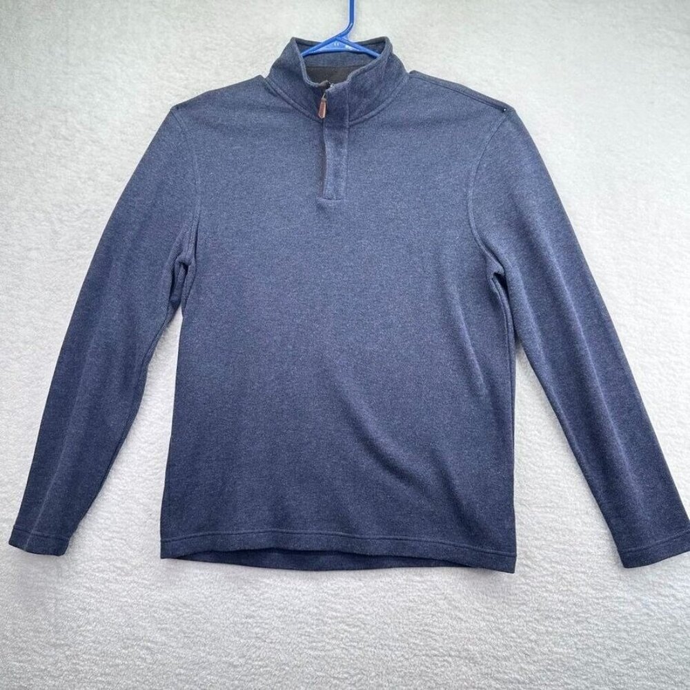 Lachlan British Inspired Sweater Adult Large 1/4 Zip Blue High‎ Neck Long Sleeve
